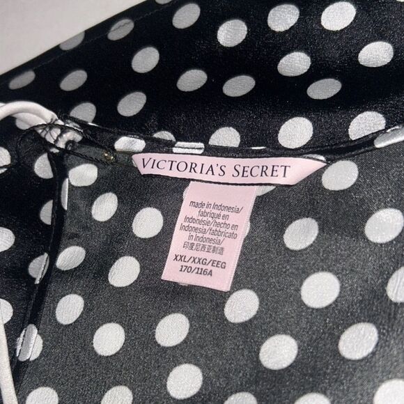 NWOT Victoria’s Secret Black & White Polka Dot Satin Sleep Cami Camisole Sz XXL - Picture 6 of 6
